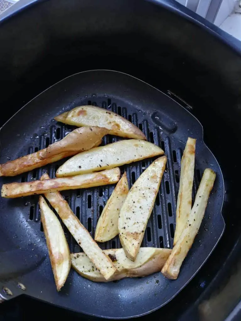 This is what my home made chips looked like after air frying.