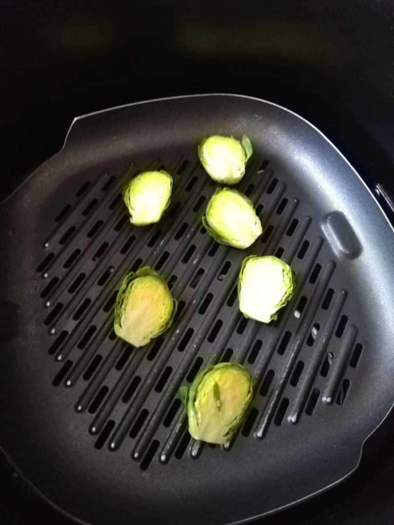 brussels sprouts waiting to get zapped in the air fryer