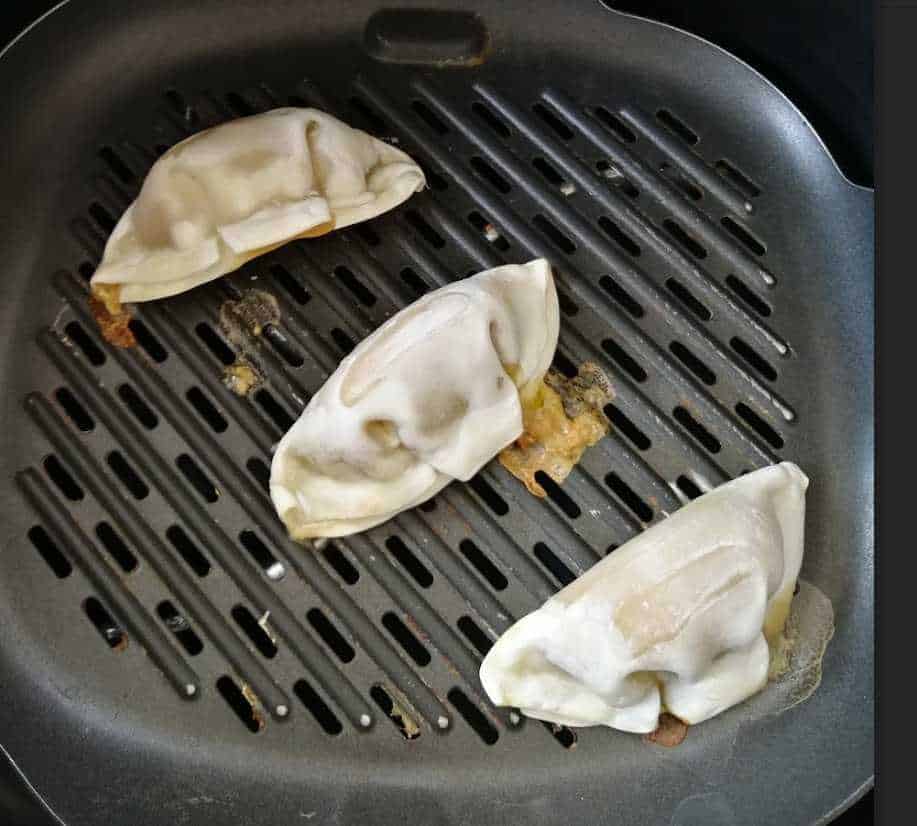 pale frozen dumplings in my air fryer