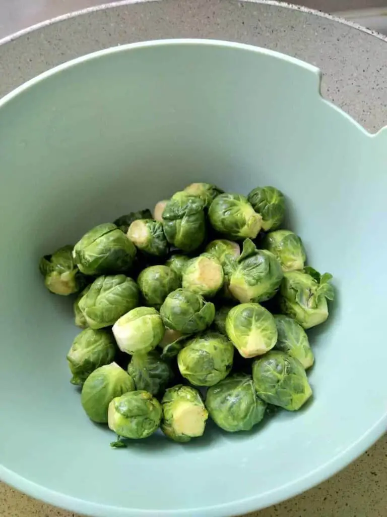 my brussels sprouts all washed up and ready for the air fryer!